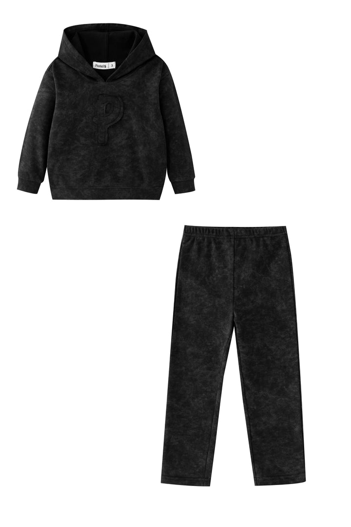 p emblem tie dye tracksuit - black