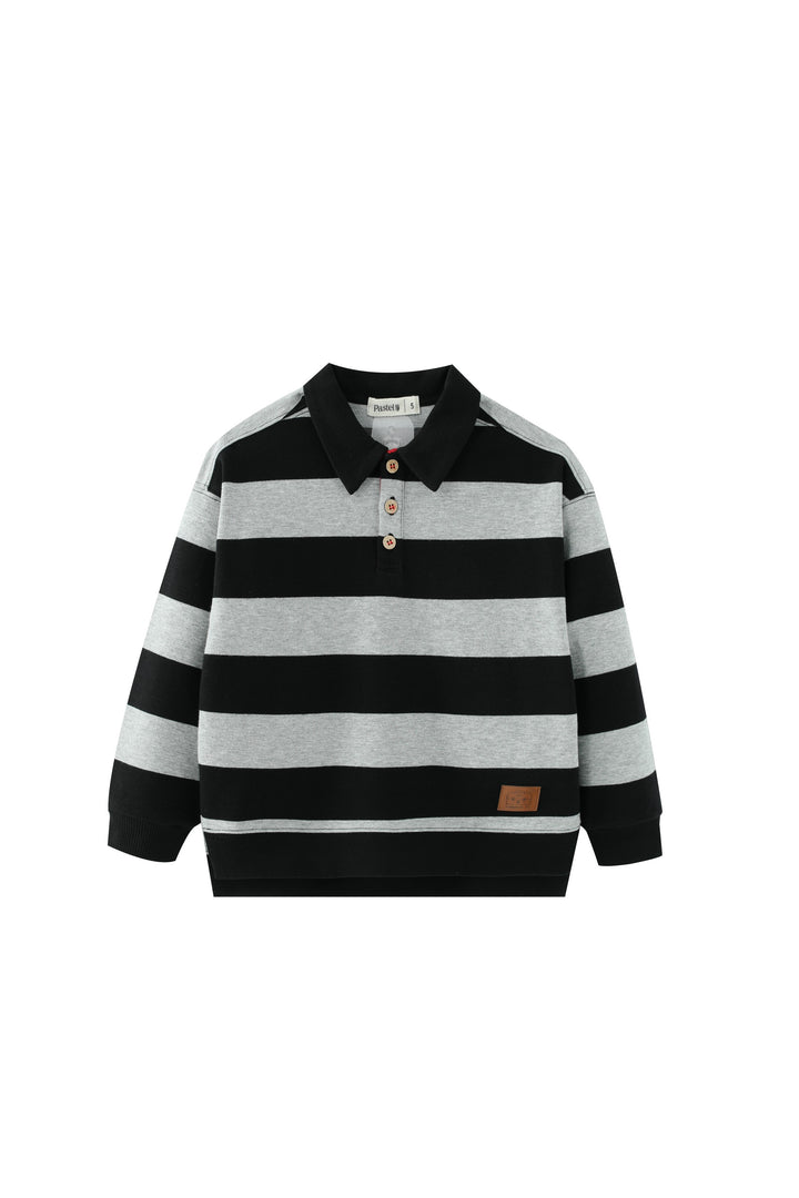 striped polo - grey striped