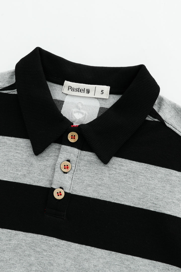 striped polo - grey striped