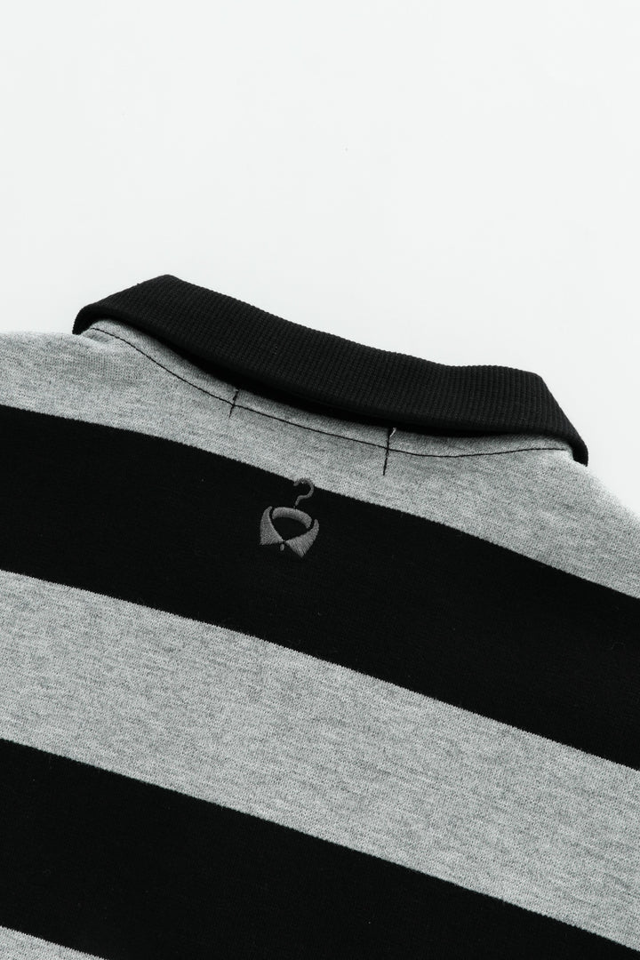 striped polo - grey striped