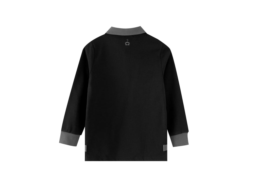 polo with contrast collar - black