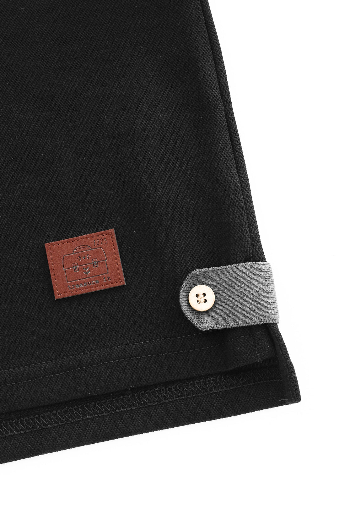 polo with contrast collar - black