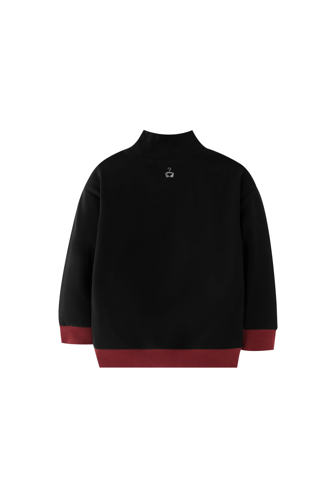 mock neck sweatshirt with contrast edging - black