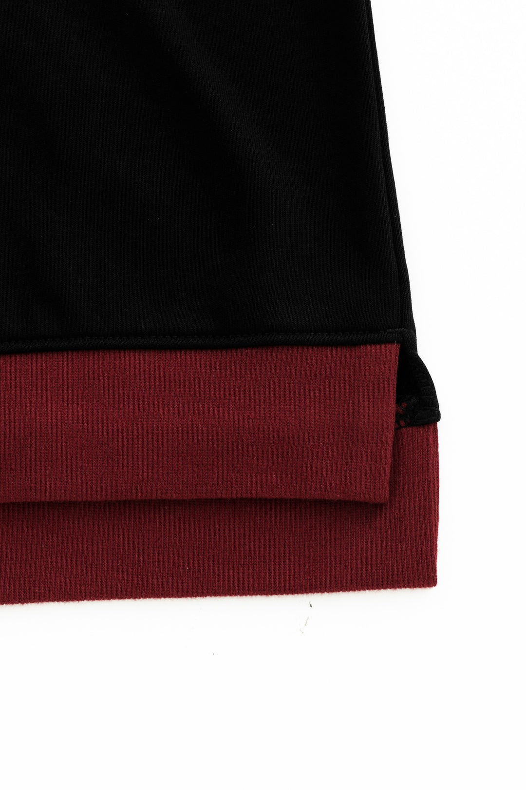 mock neck sweatshirt with contrast edging - black