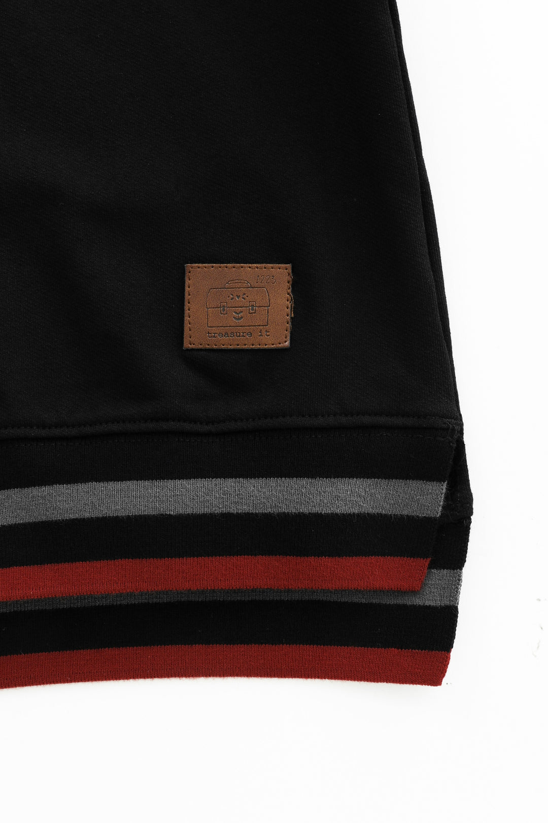 polo with striped edging - black