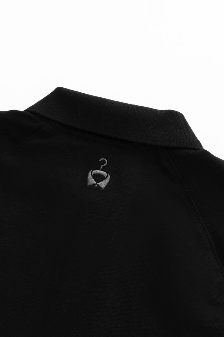 polo with striped edging - black