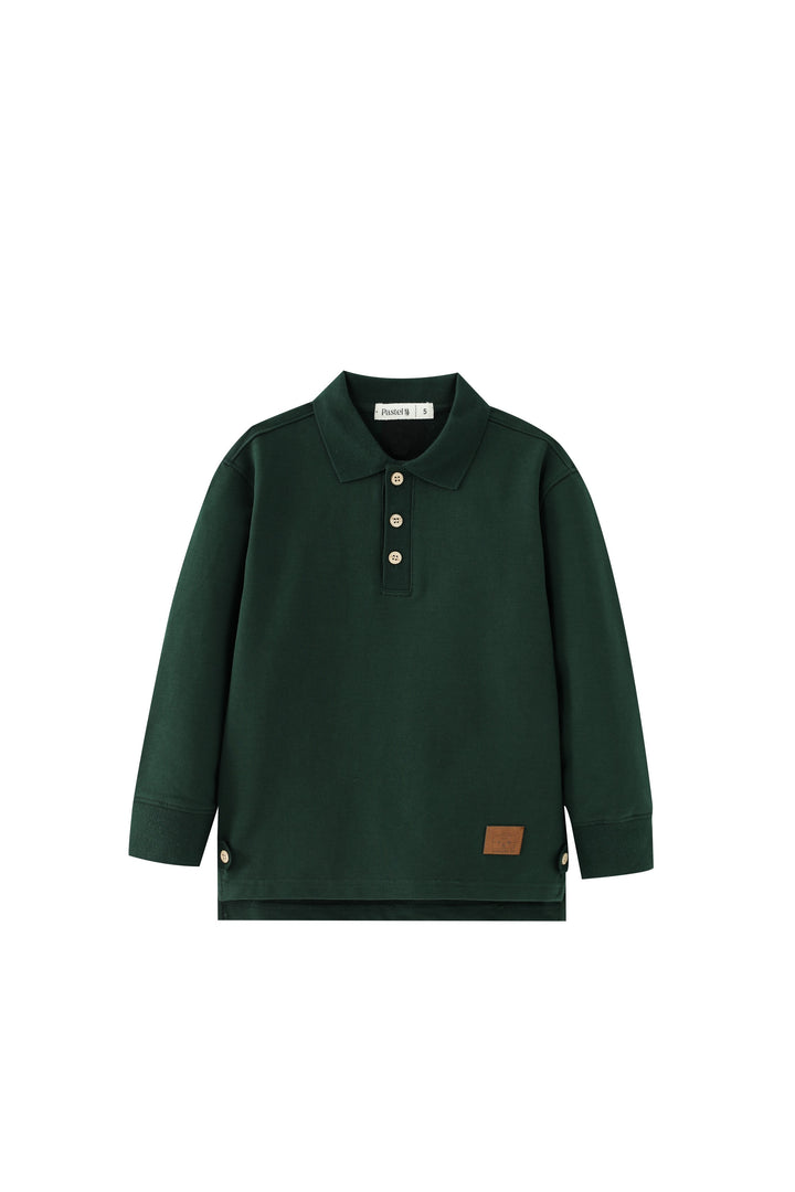 polo with contrast collar - green