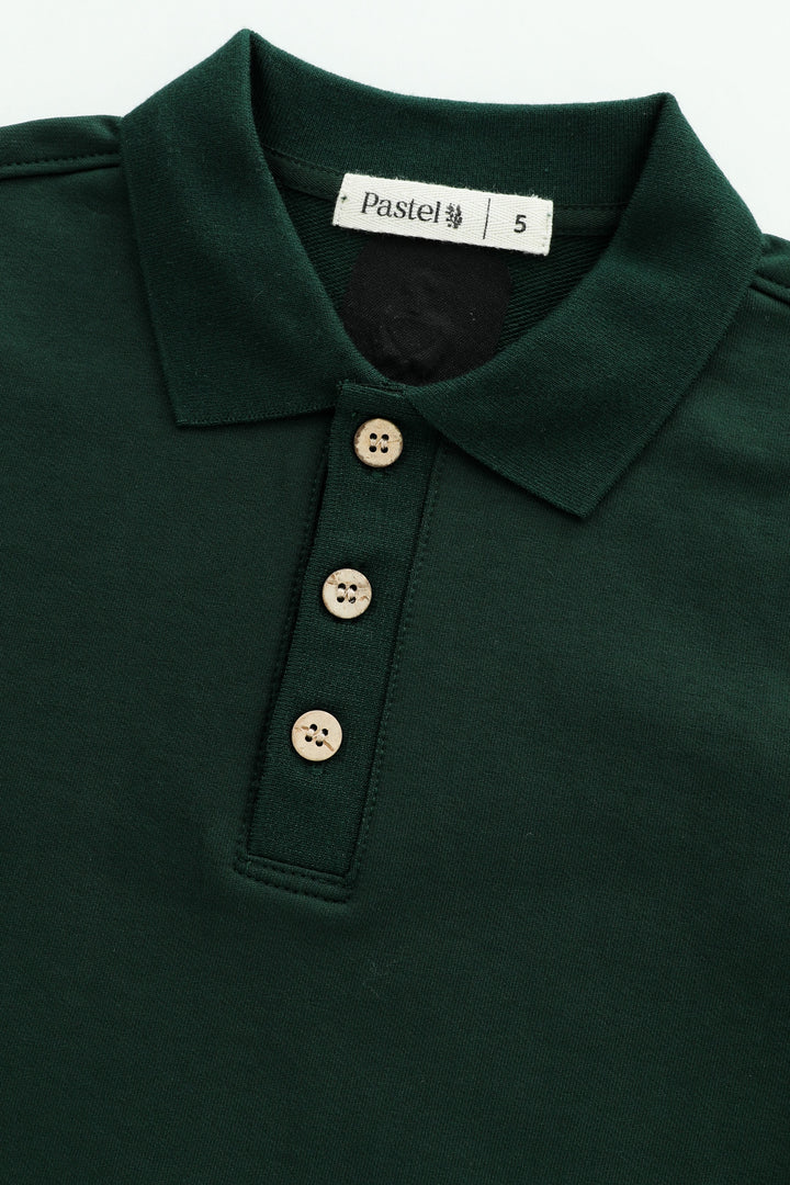 polo with contrast collar - green