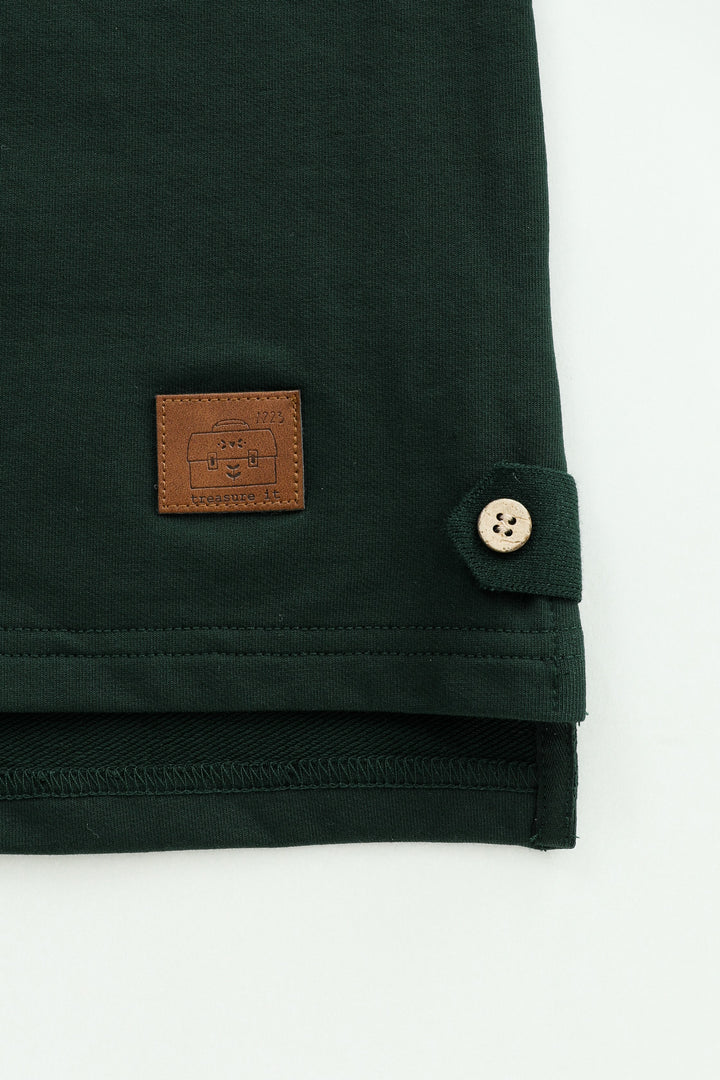 polo with contrast collar - green