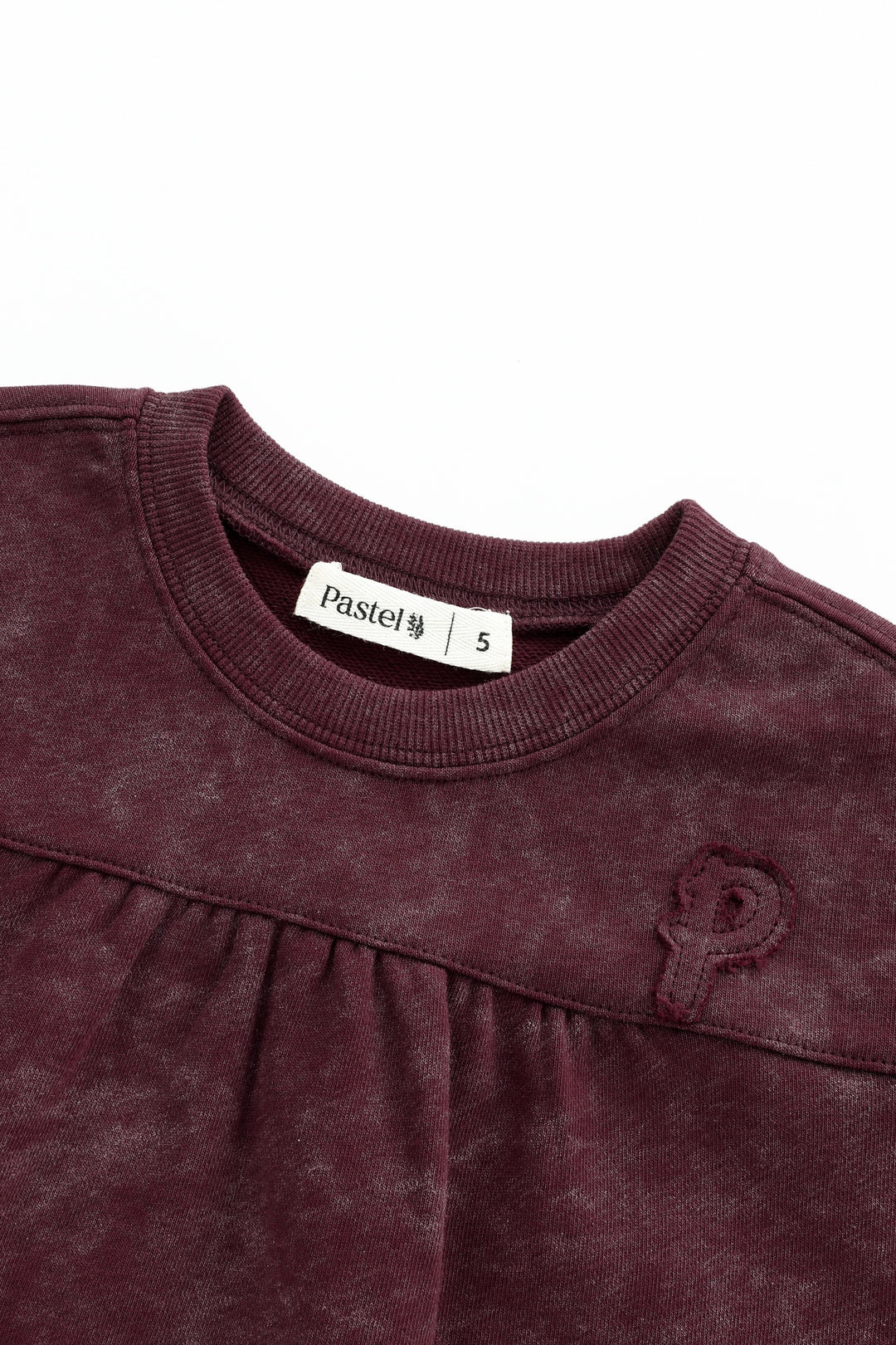 high yoke tie dye dress - burgundy