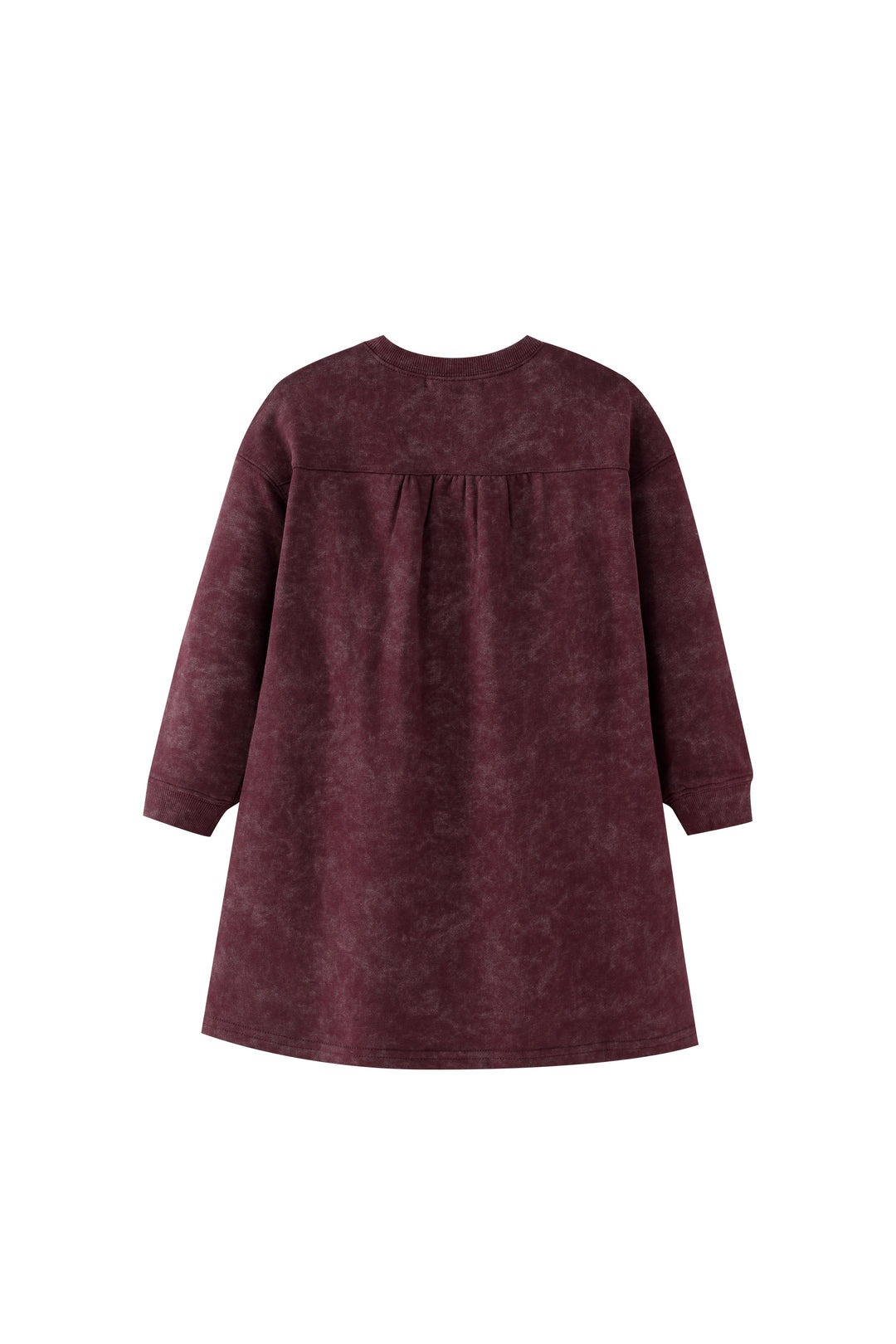 high yoke tie dye dress - burgundy