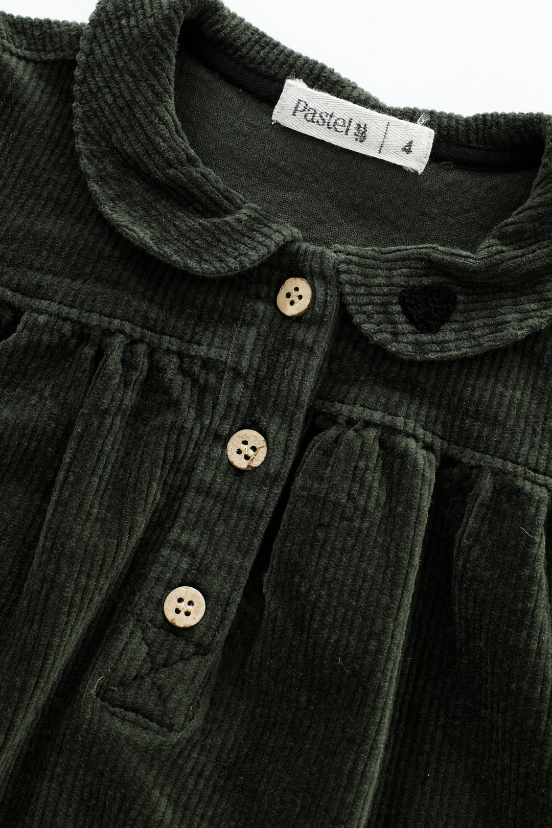 peter pan collared corduroy dress - green