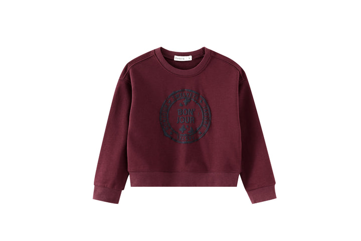 bonjour icon sweatshirt - burgundy