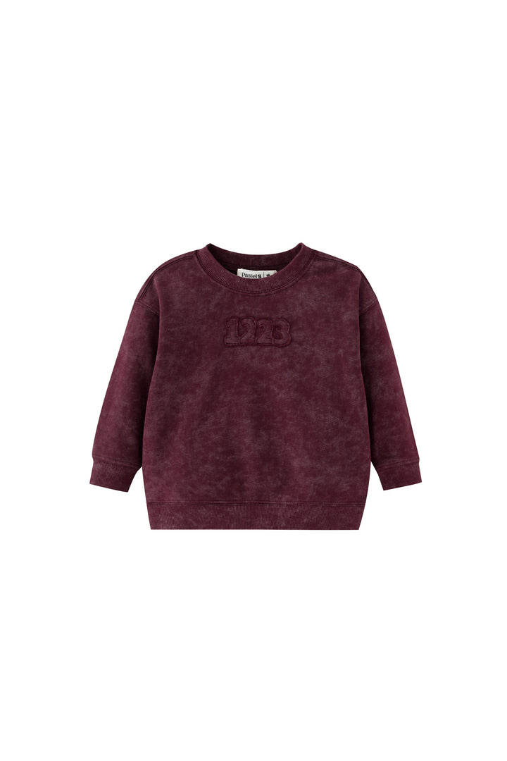 1223 tie dye sweat - burgundy