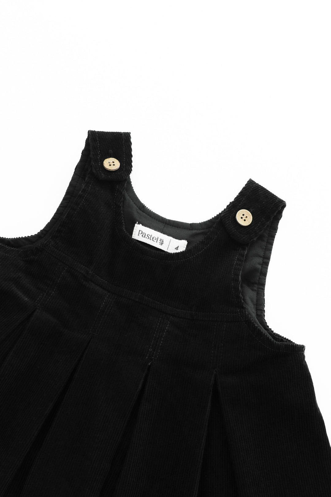 corduroy pleated high yoke jumper - black