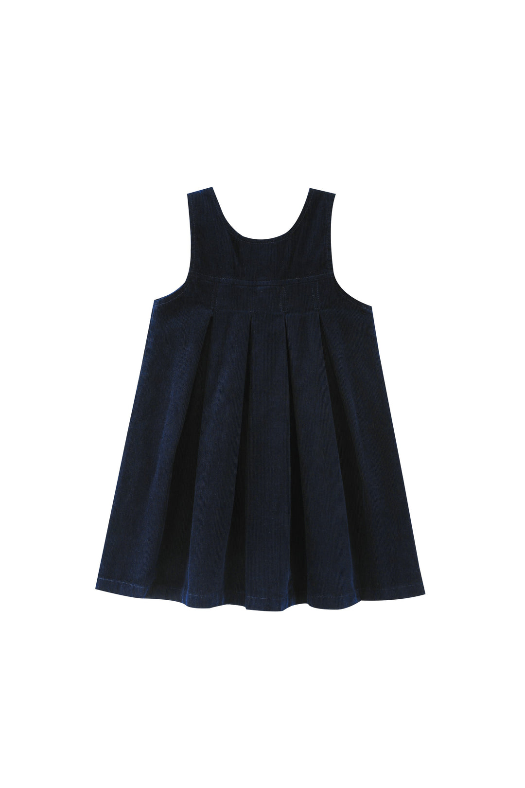 corduroy pleated high yoke jumper - navy