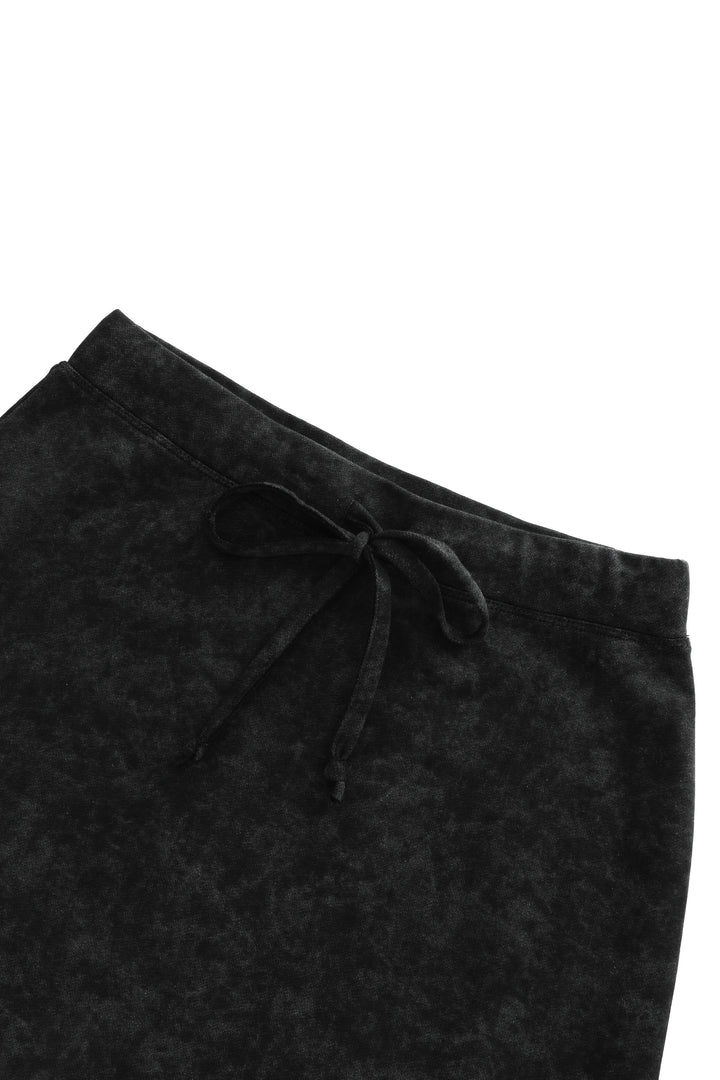 midi tie dye skirt - black