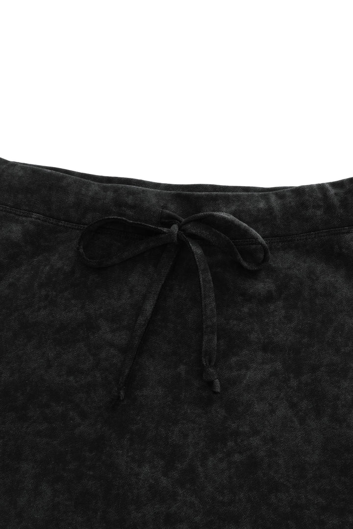 midi tie dye skirt - black