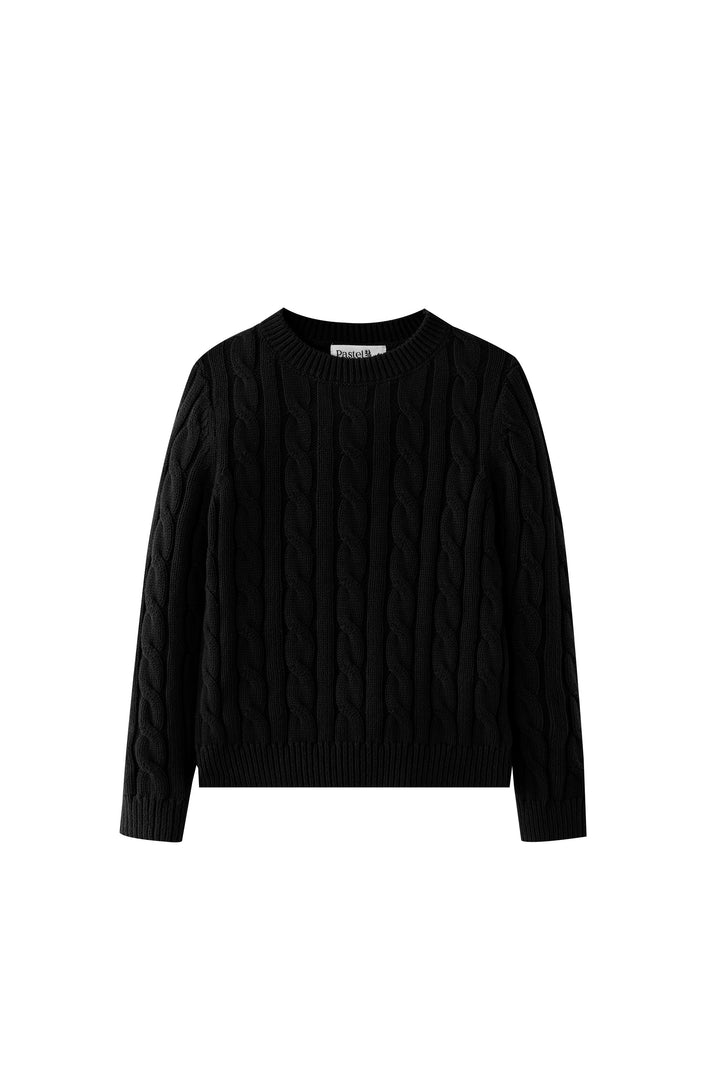 cable sweater - black