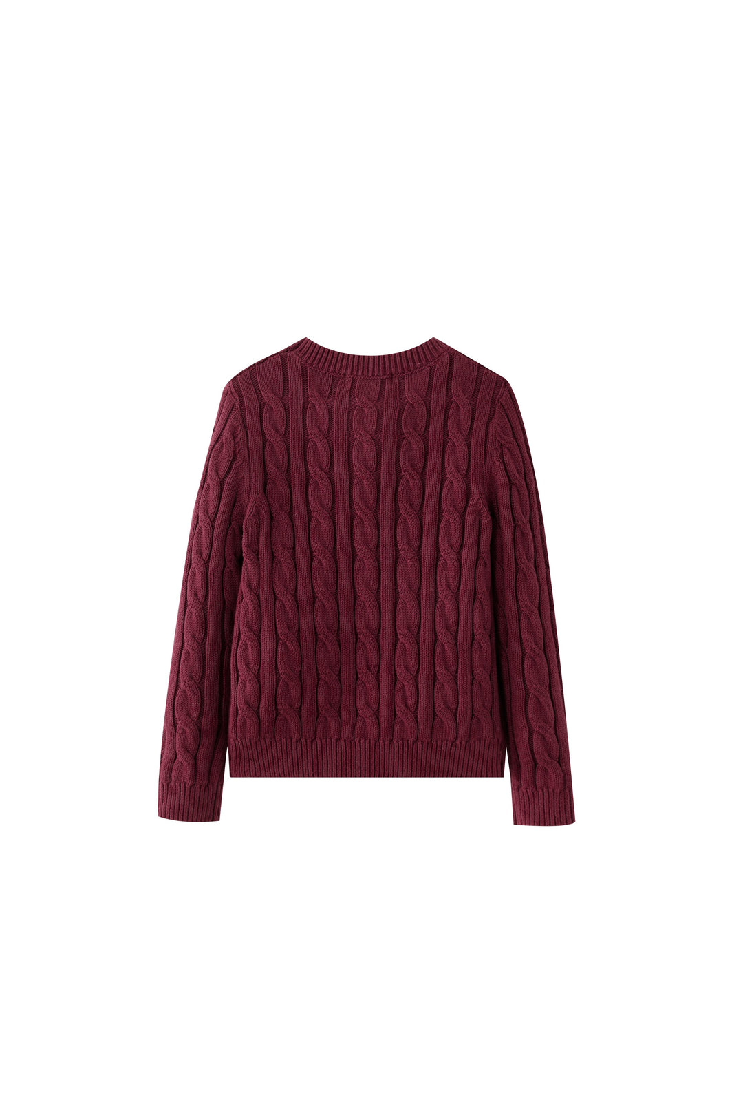 cable sweater - burgundy