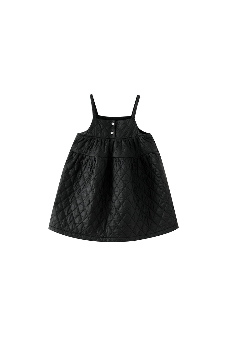 high waisted quilted jumper - black