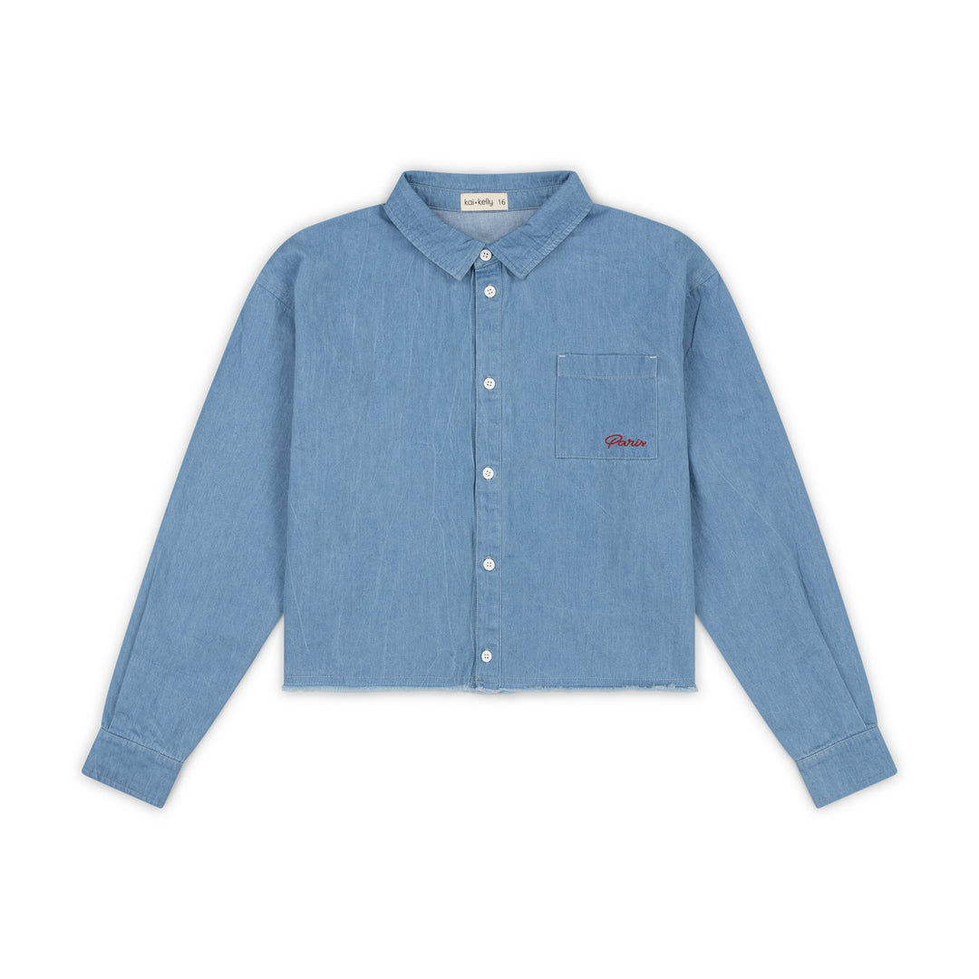 shirt l/s cropped - chambray
