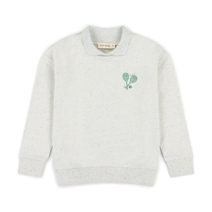 polo l/s - speckled green