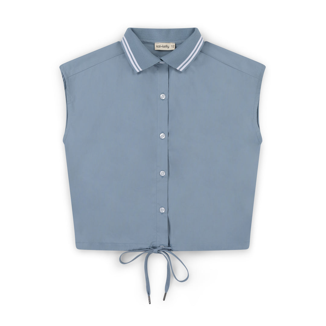 shirt s/s collar - mid blue