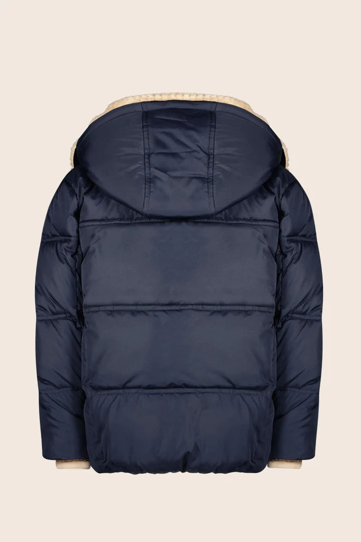 coat puffer removable fur - navy-190