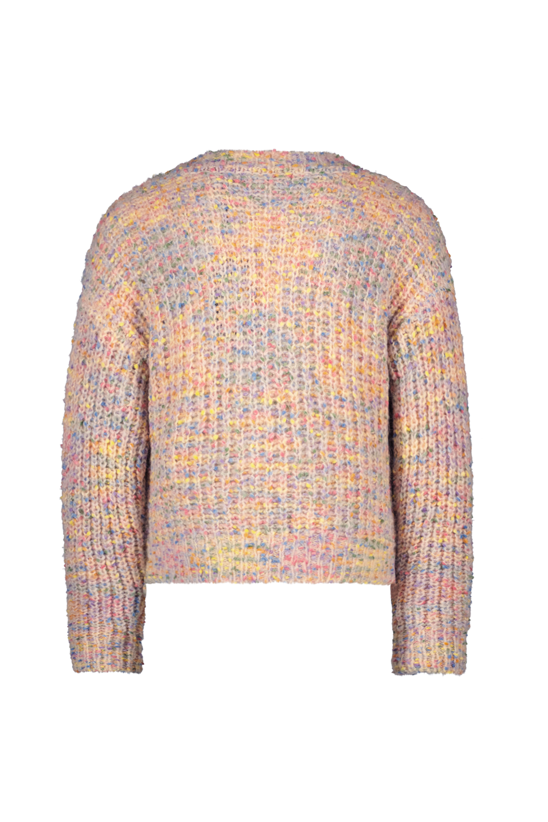 top l/s multi speckled knit v cardigan - spikkel
