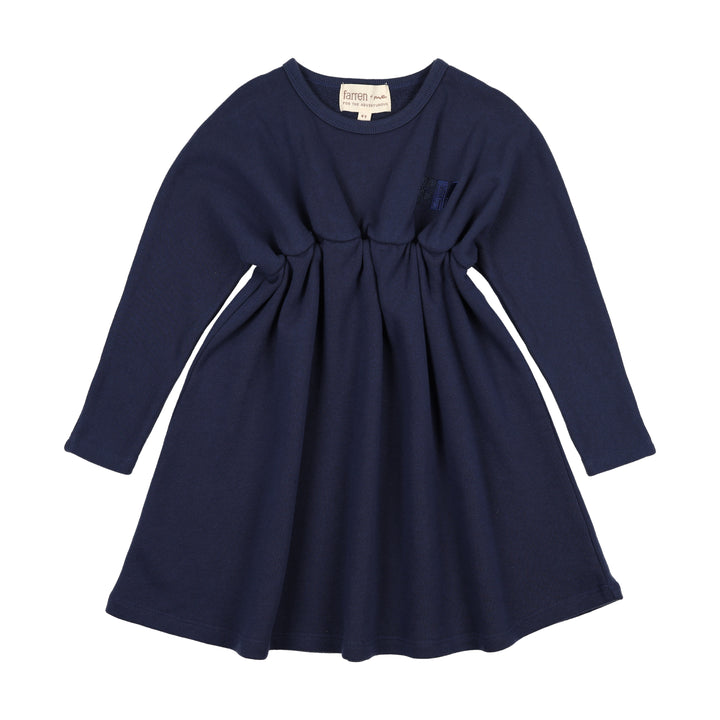 dress washed puff sleeves sweat - washed blue