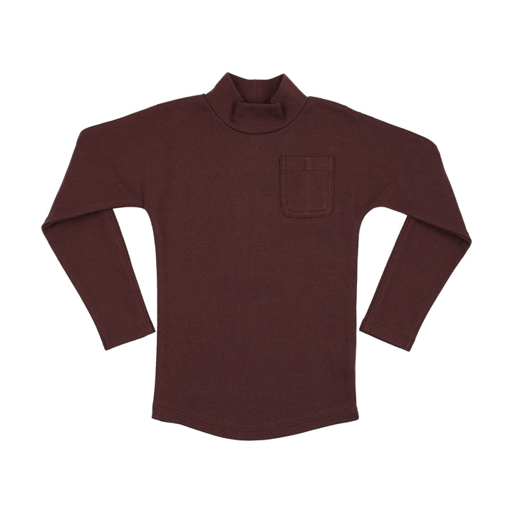 top l/s washed dolman turtleneck with pocket - washed burgundy