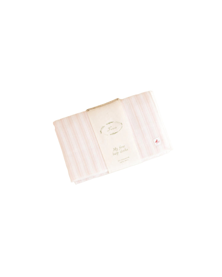 swaddle burp cloth set of 2 ticking stripe - pink