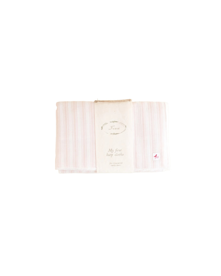 swaddle burp cloth set of 2 ticking stripe - pink