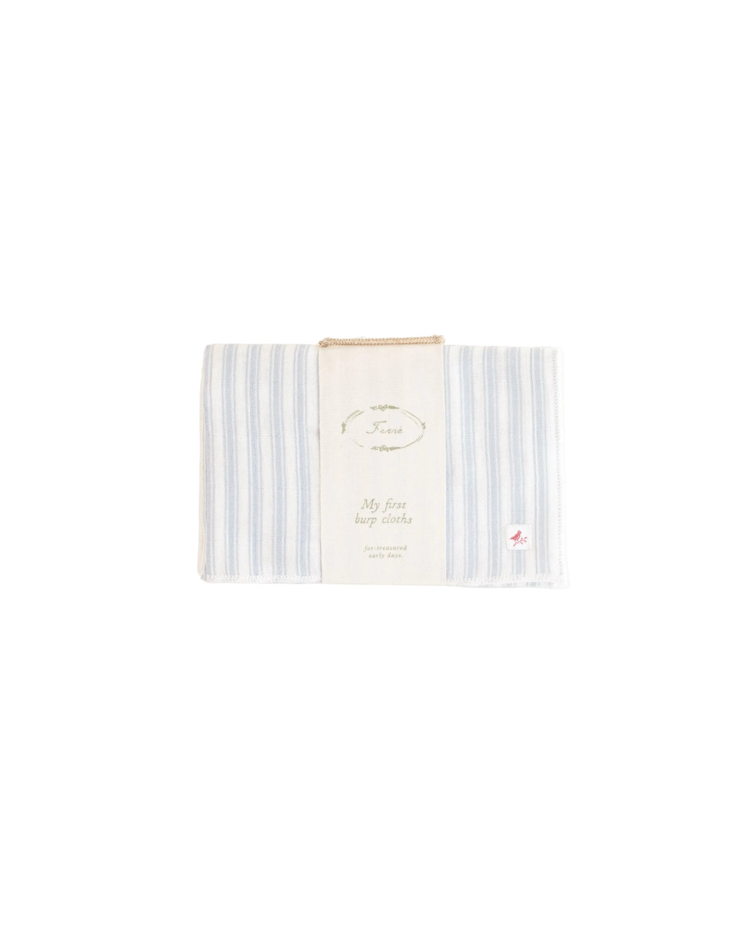 swaddle burp cloth set of 2 ticking stripe - blue