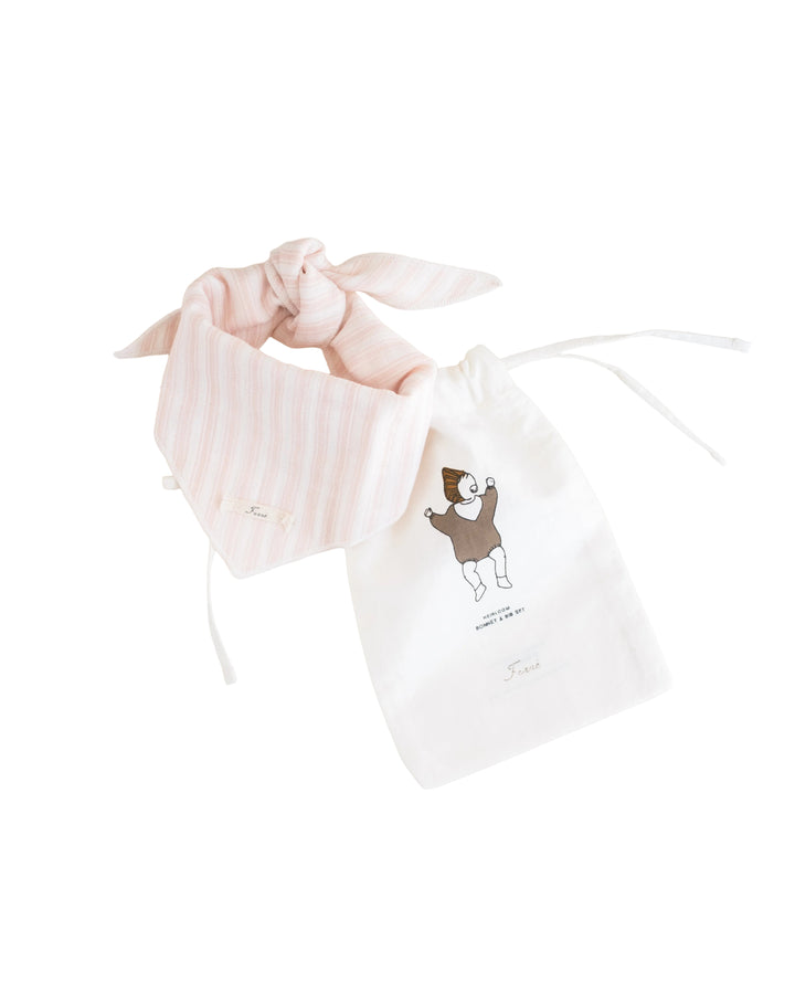 bib bandana ticking  - pink