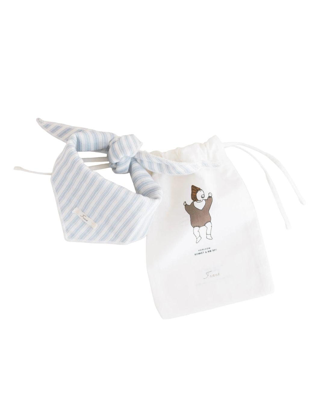 bib bandana ticking  - blue