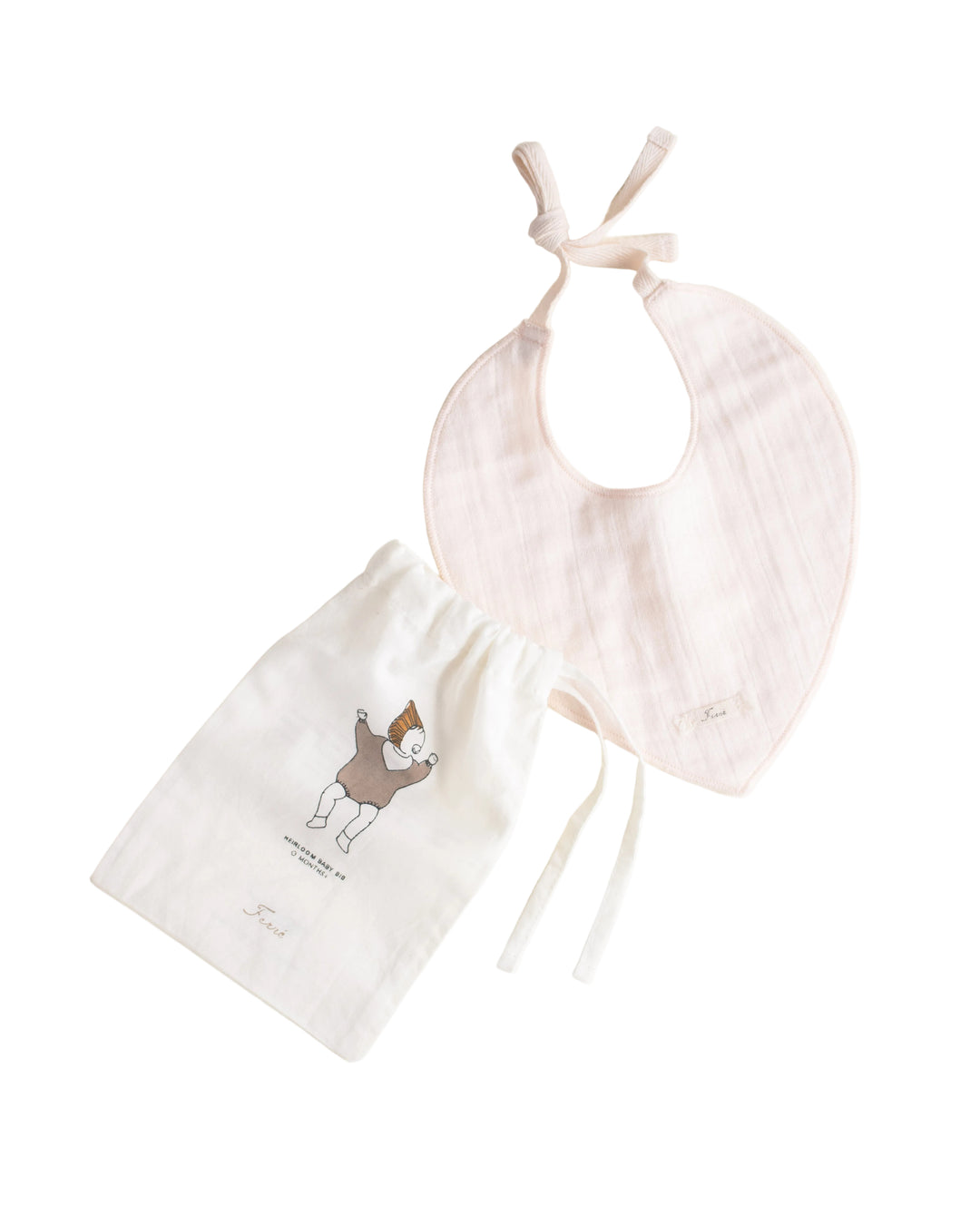 bib drool organic gauze  - barely pink