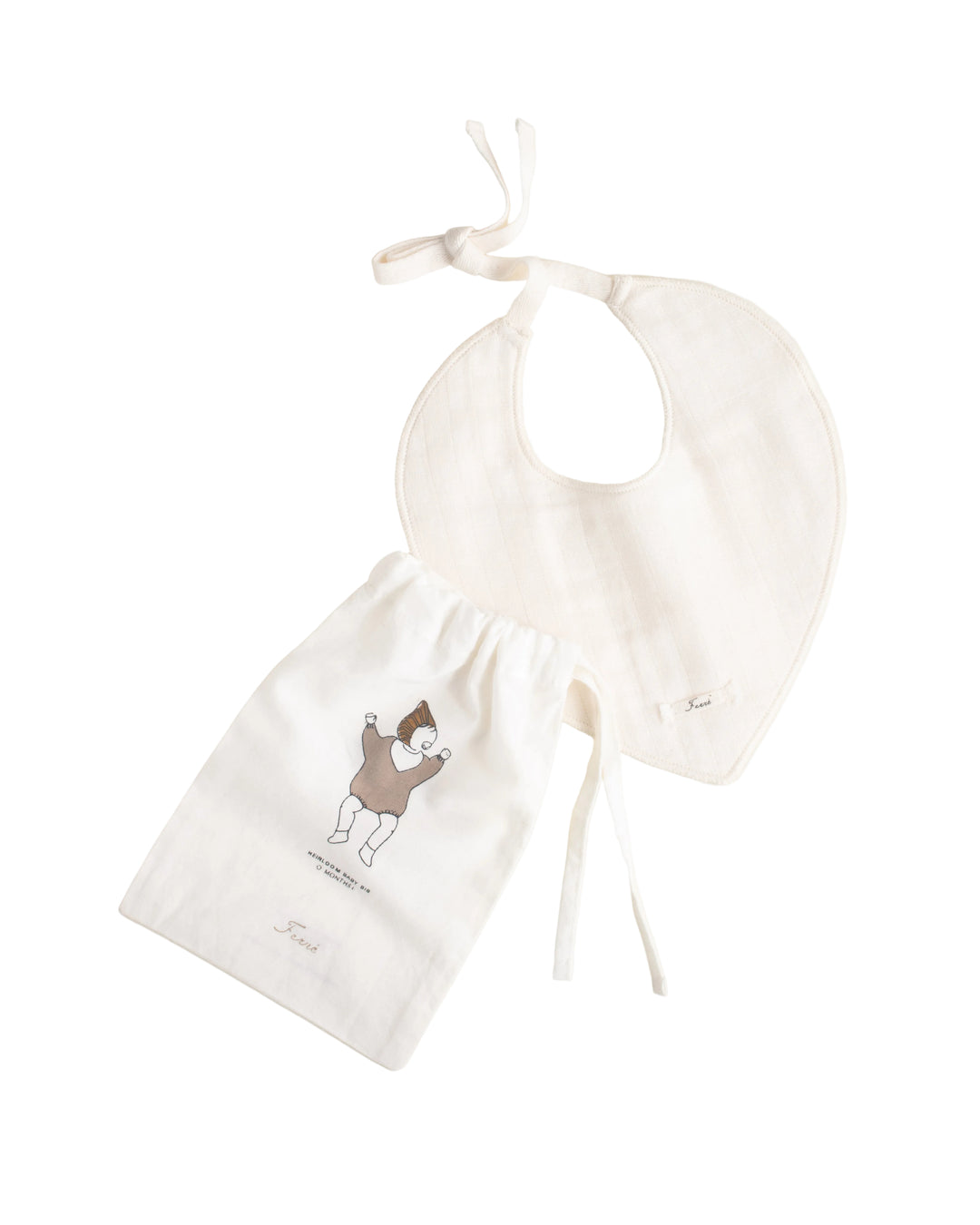 bib drool organic gauze  - ecru