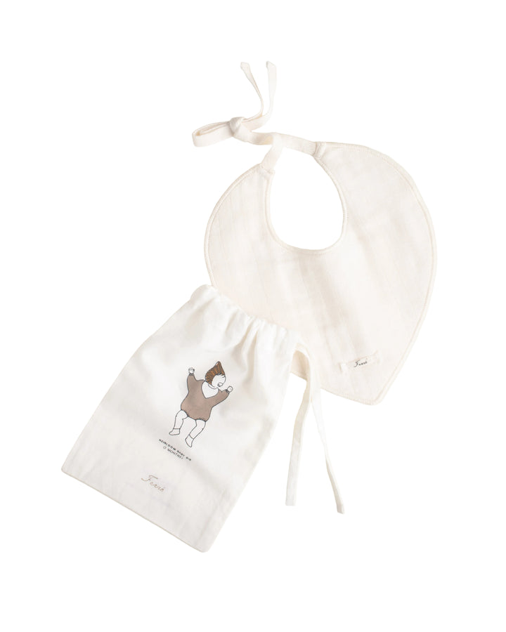 bib drool organic gauze  - ecru