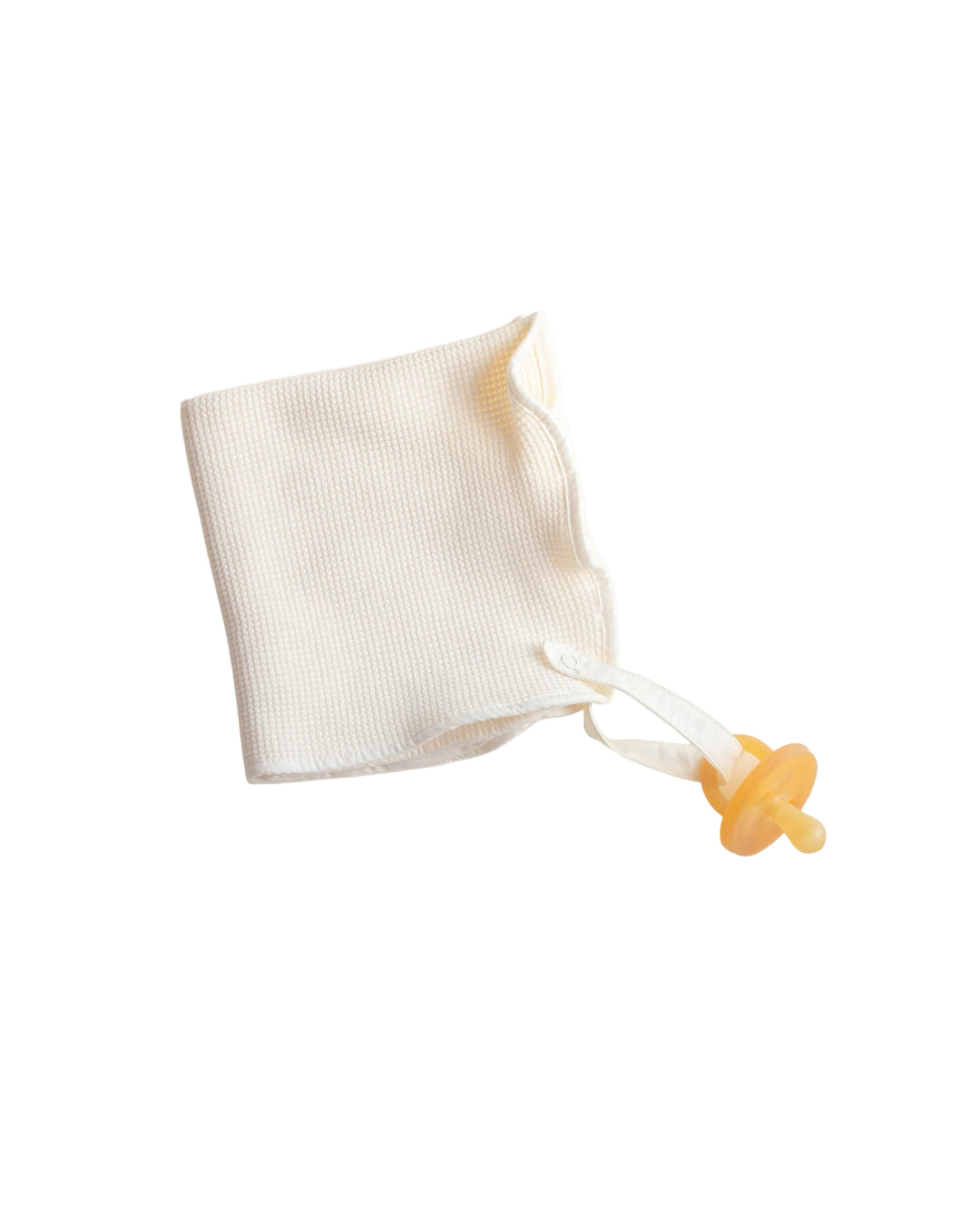 lovey waffle paci holder  - ecru