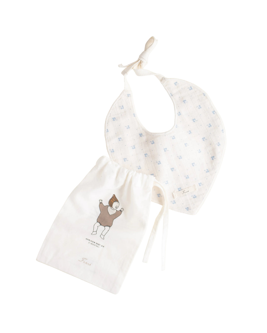 bib calico print - blue
