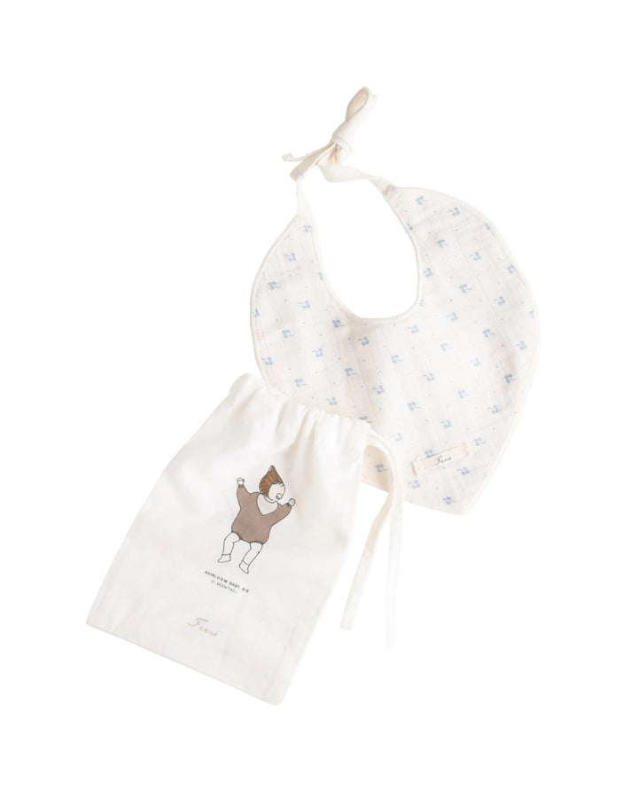 bib calico print - blue