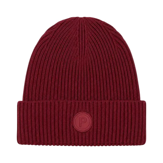 hat knit ribbed beanie - red