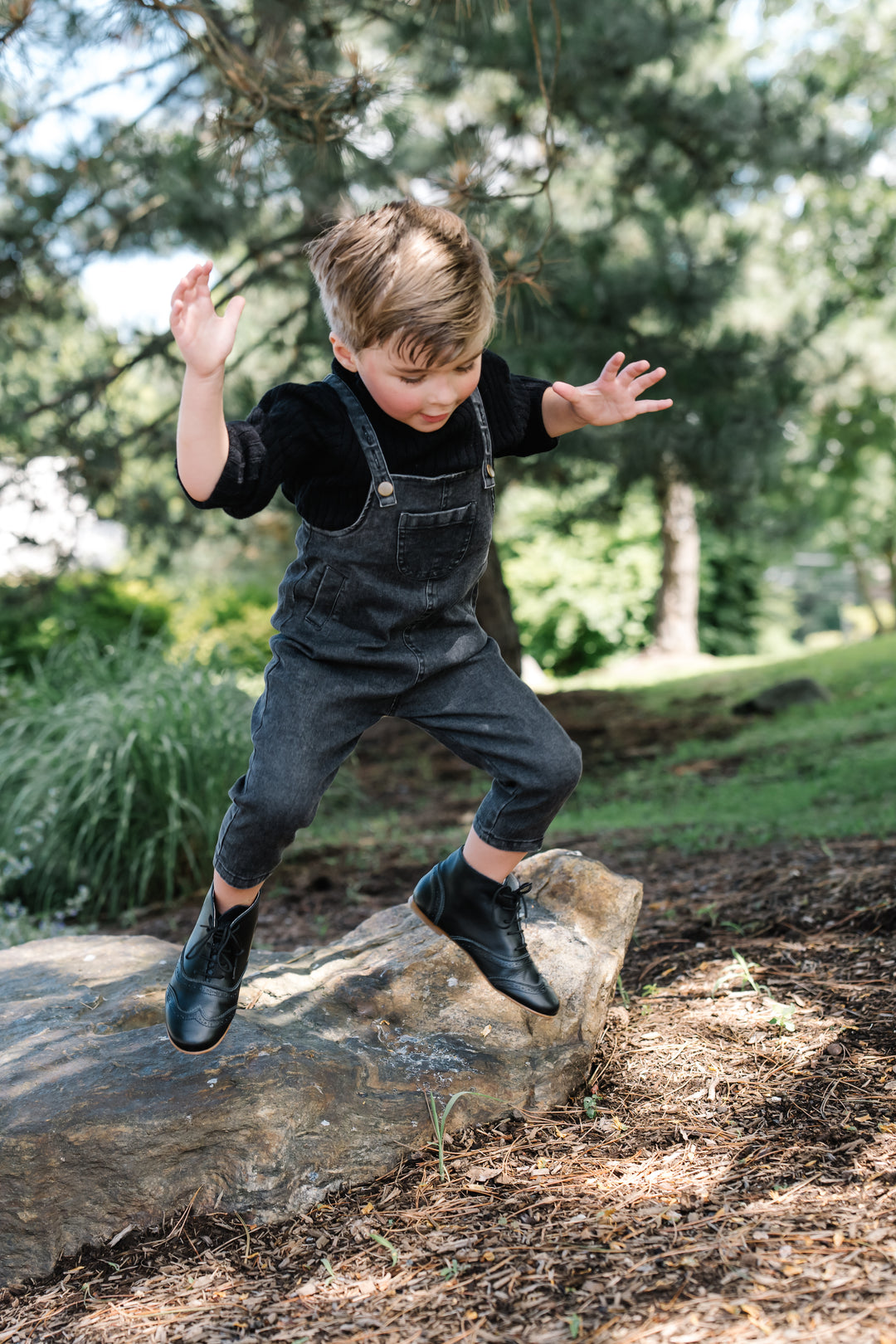 one piece long denim overalls - dark denim