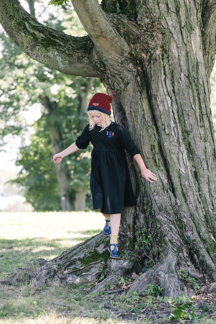 dress high waisted mini skiing design - black