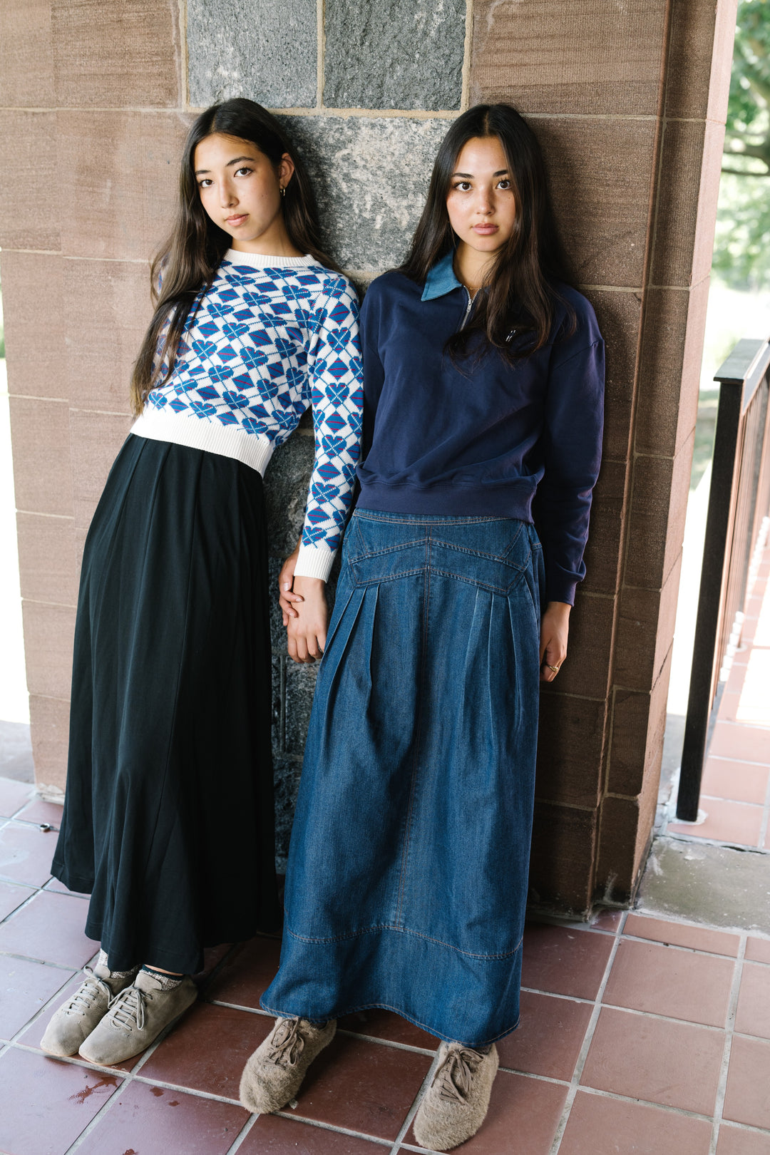 top l/s knit hearts sweater - printed