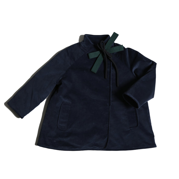 jacket long wrap bow - sapphire