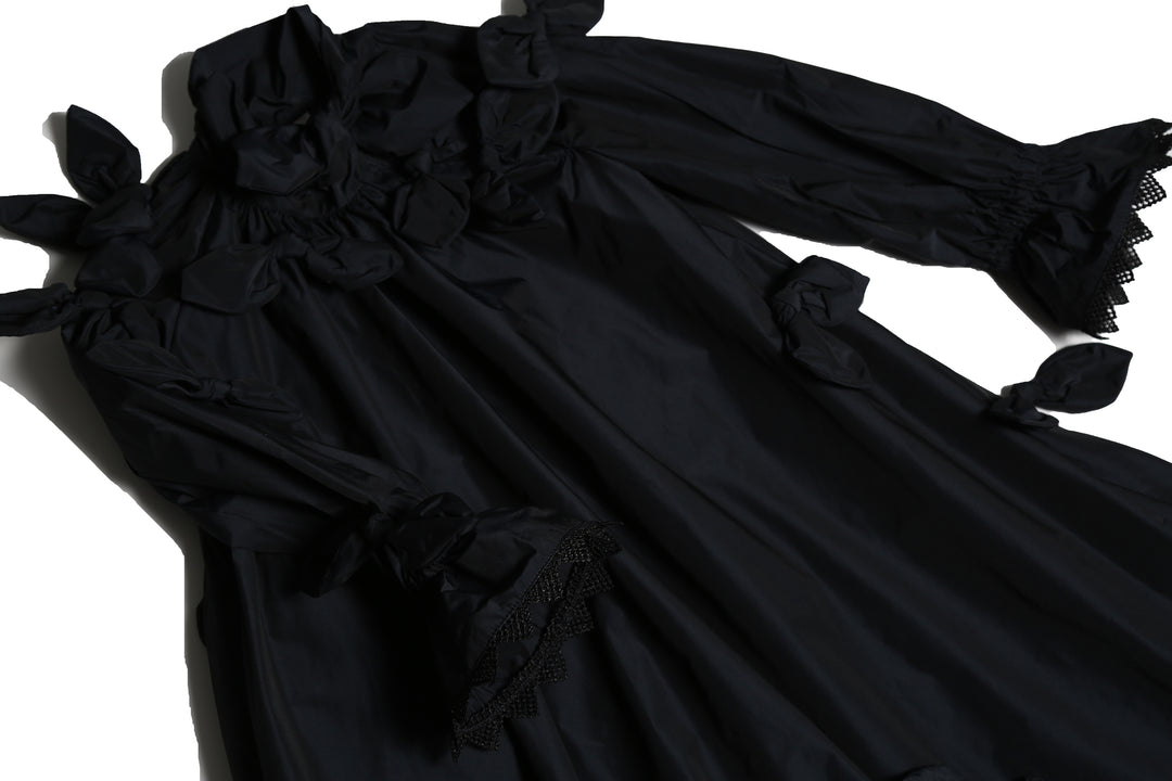 dress tafetta bow with neck tie - sapphire