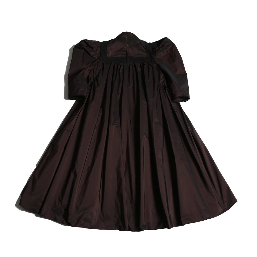 dress tafetta lace yoke - raisin